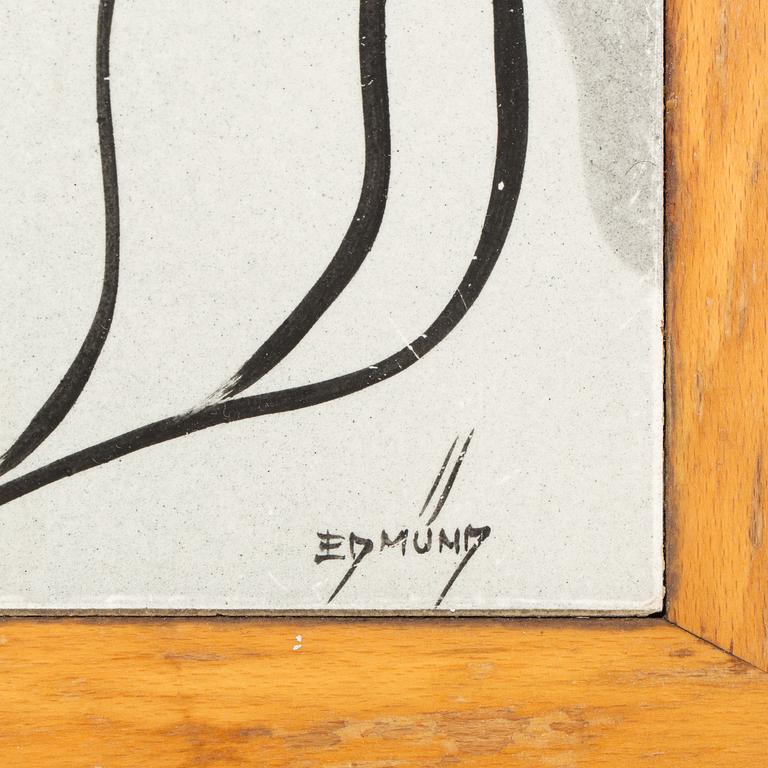 SOFFBORD med KAKELPLATTOR, sign Edmund., 1900-talets andra hälft.