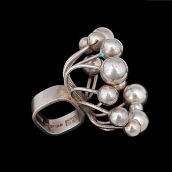 RING, silver, 1971. Oidentifierad smed. Ca 34g.