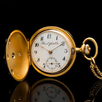 A PENDANT / POCKET WATCH, old cut diamonds, 14K gold. Borel Neuchatel & Cie.