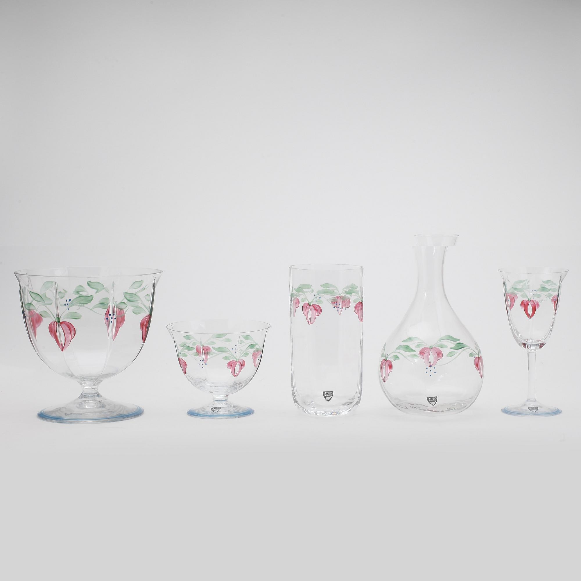 GLASSERVIS, 14 delar, "Maja", Eva Englund, Orrefors.