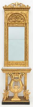 Mirror with console table, mid-19th century, 
Late Empire.