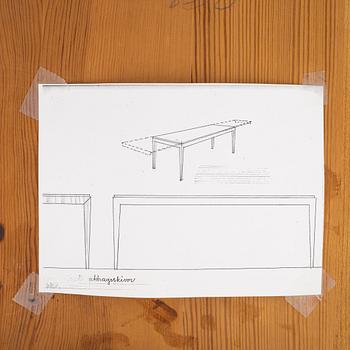 Axel Larsson, matbord, modell "1524", Swedish Modern, Svenska Möbelfabrikerna Bodafors, 1940-tal.