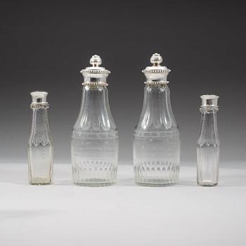 A Swedish 18th century silver cruet-set, Anders Brandt, Norköping 1786.