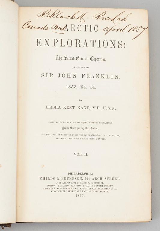 A BOOK, Arctica, 1857, Elisha Kent Kane.