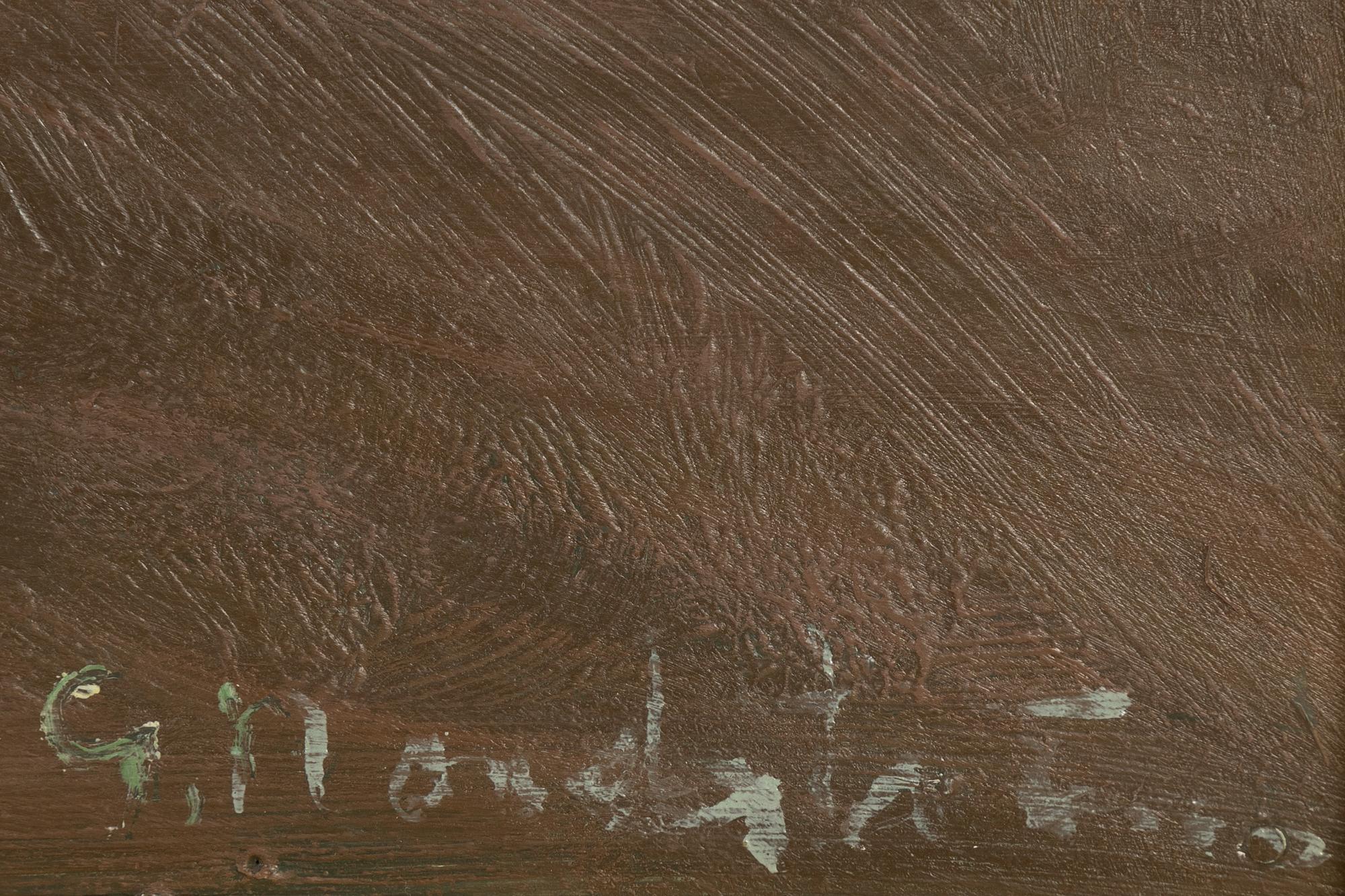 Gerhard Nordström, olja på pannå, signerad.