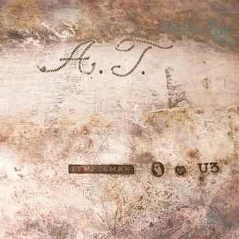 SOCKERSKRIN, silver, Johan Fredrik Massman, Stockholm, 1826, vikt 655 gram.