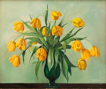 Owe Zerge, still life with tulips.