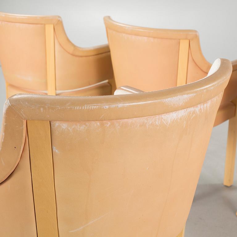 Four "Riksdagen" chairs, designed by Åke Axelsson for Gärsnäs, late 20th cenutry.
