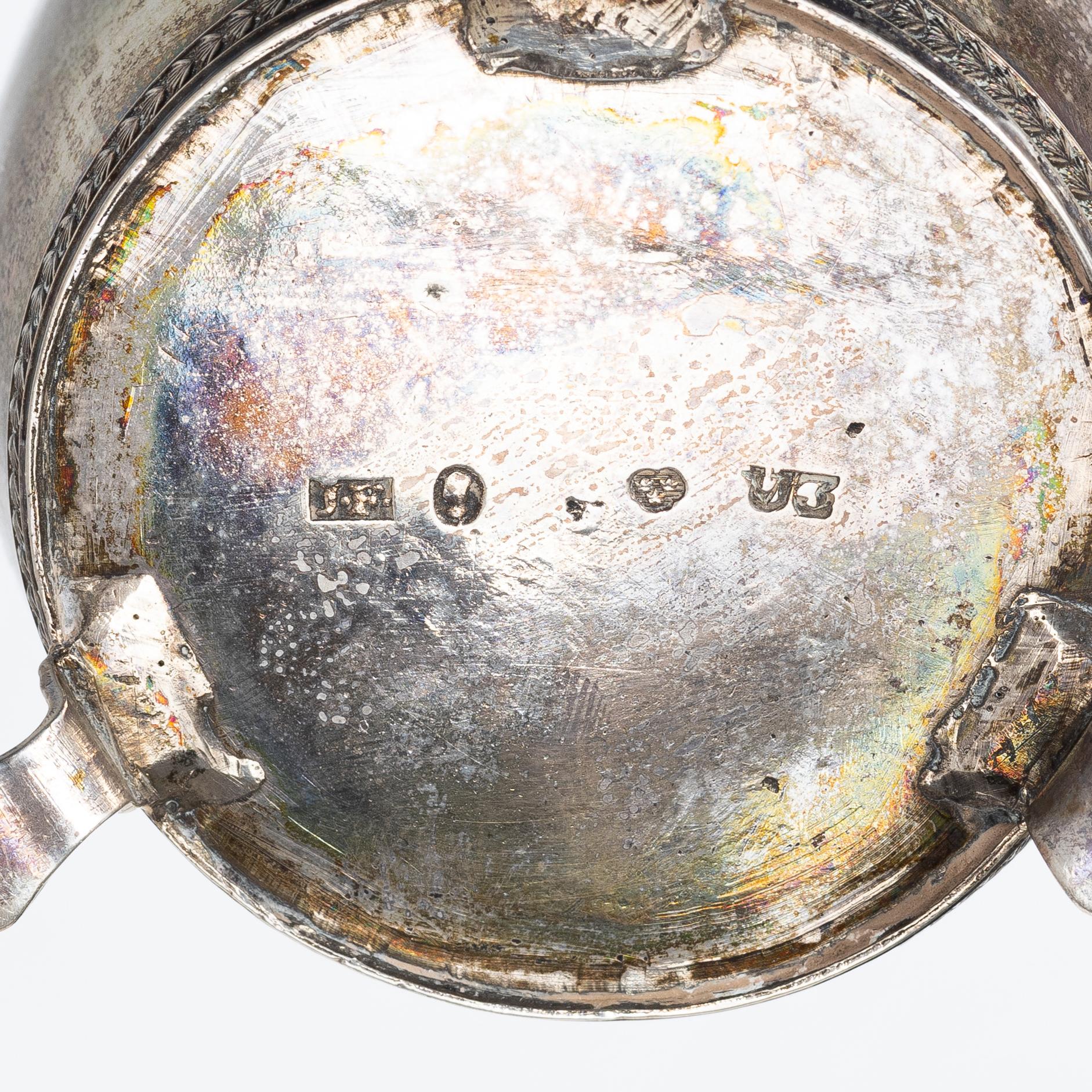 Gräddkanna och senapskanna, silver, Stockholm, 1826-1932.