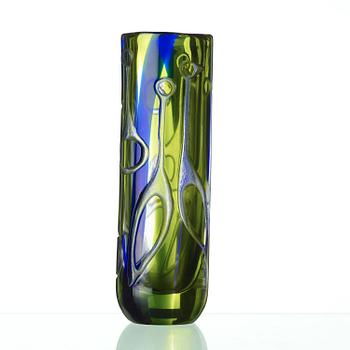 A Vicke Lindstrand blasted glass vase, Kosta 1950-70's.