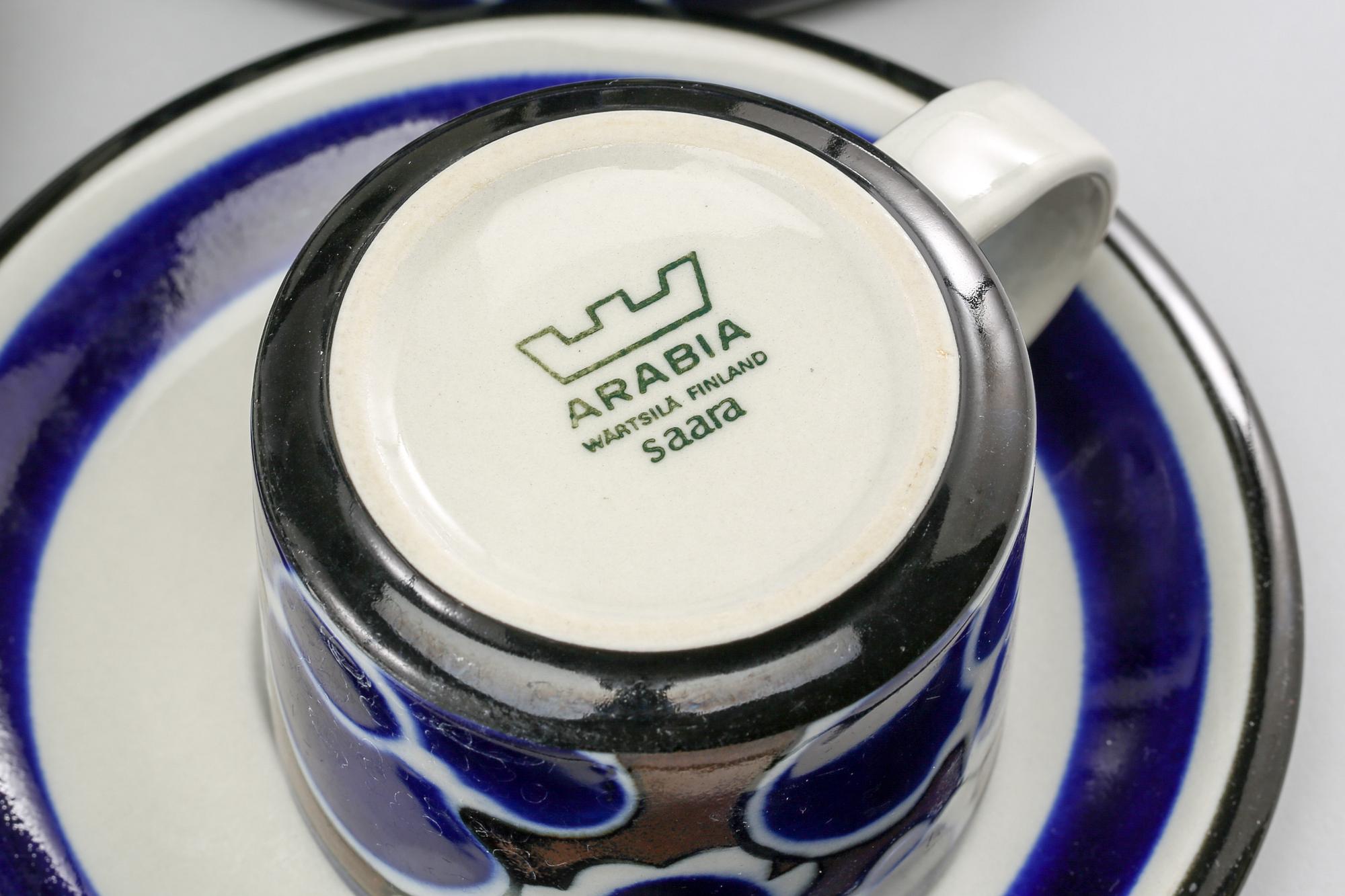 MAT- och KAFFESERVIS, 41 delar, stengods, "Saara", Anja Jaatinen-Winquist för Arabia, Finland, 1970-tal.