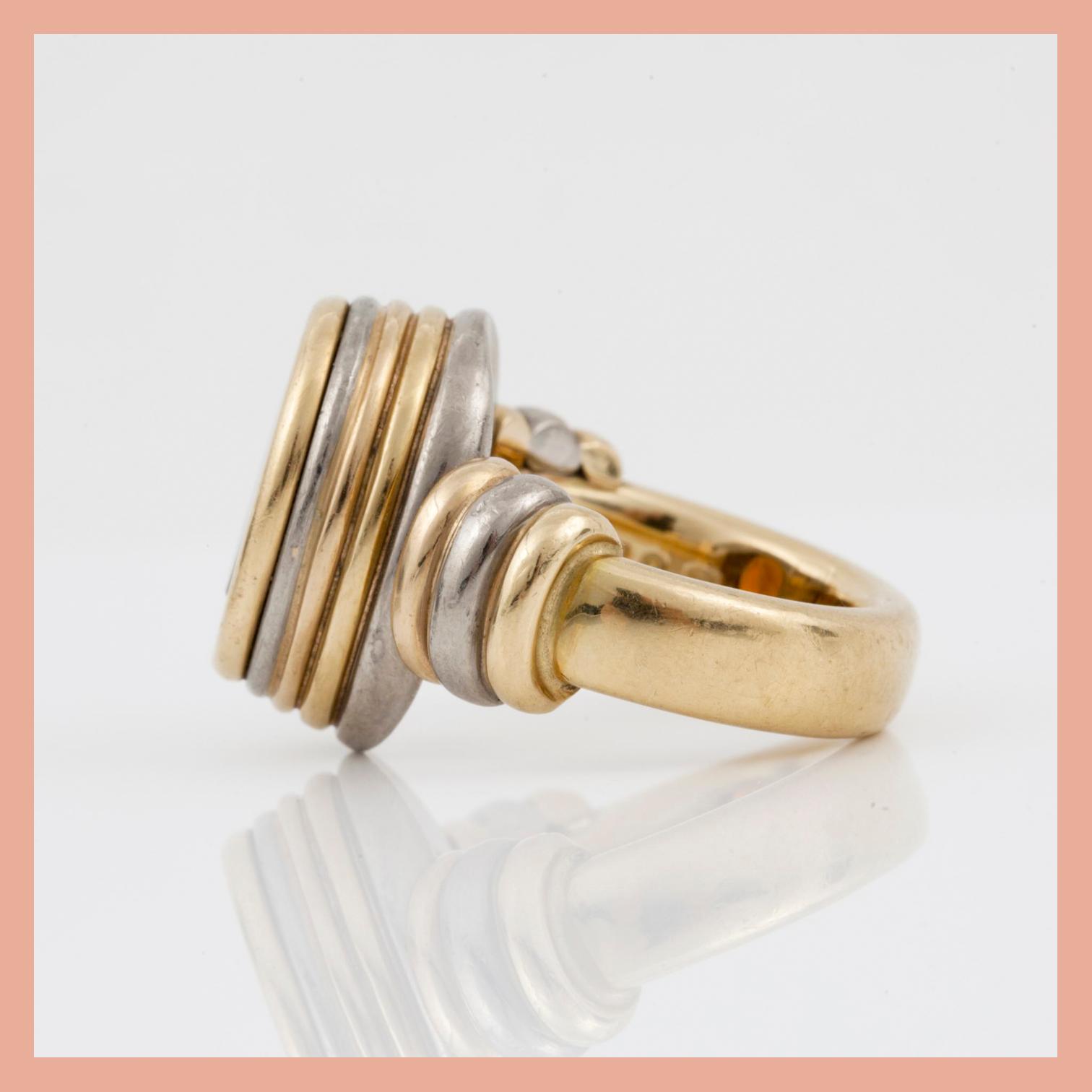 RING med oval facetterad citrin ca 4.56 ct. Tillverkad av Gaudy, Stockholm 1997.