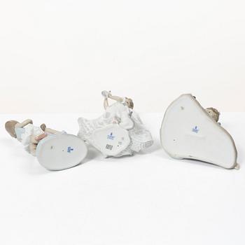 Lladró, figurines, 6 pcs, including "Dog's best friend," "Bedtime story," and "Waiting for the bell," Spain.