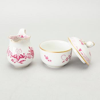 SERVISDELAR, porslin, 6 delar, Meissen, "Indische malerei", 1900-talets andra hälft.