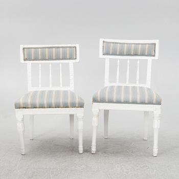 A set of five late Gustavian chairs, circa 1800.