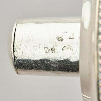 A pair of 18th century silver candlesticks, marks of Petter Eneroth, Stockholm 1786.