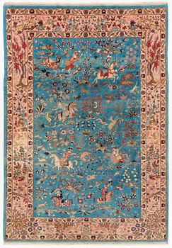 A Tabriz carpet of 'Hunting' design, northwest persia, c. 290 x 200 cm.