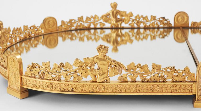 A French Empire early 19th century dinner plateau in the manner of Pierre Philippe Thomire.