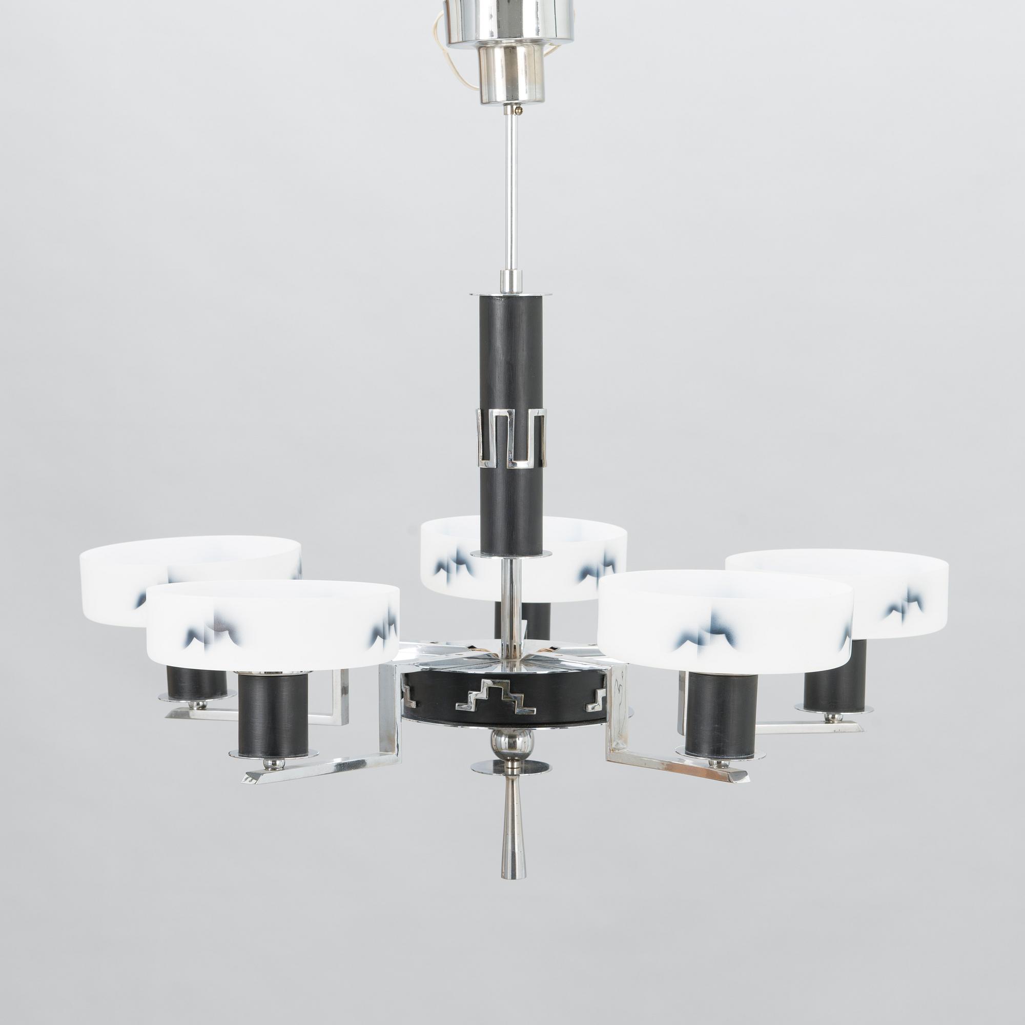An art déco style  ceiling light from the first half of the 20th Century.