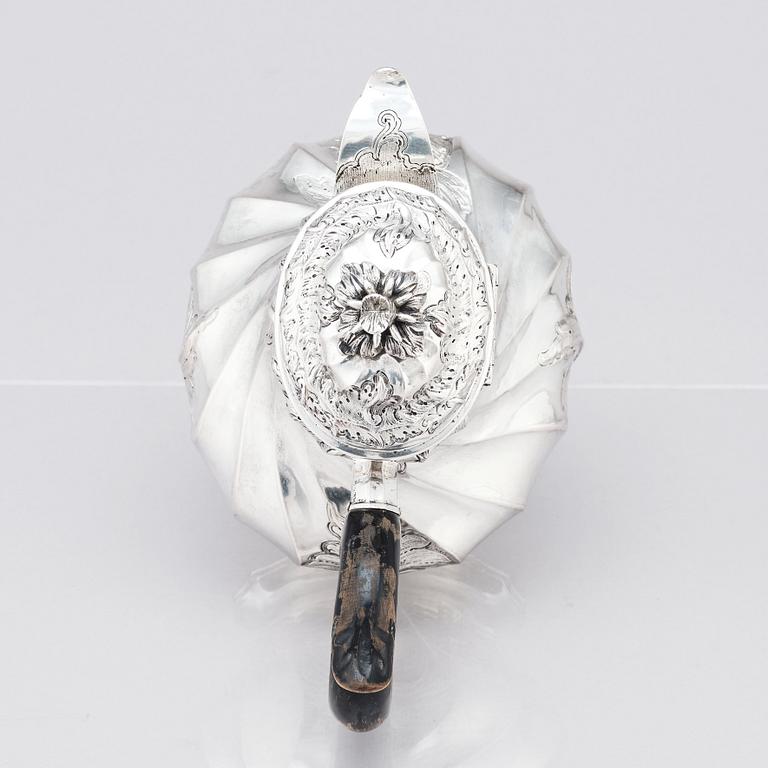 A Swedish 18th century silver coffee-pot, mark of Johan Grönwall, Vänersborg (1753-1784).