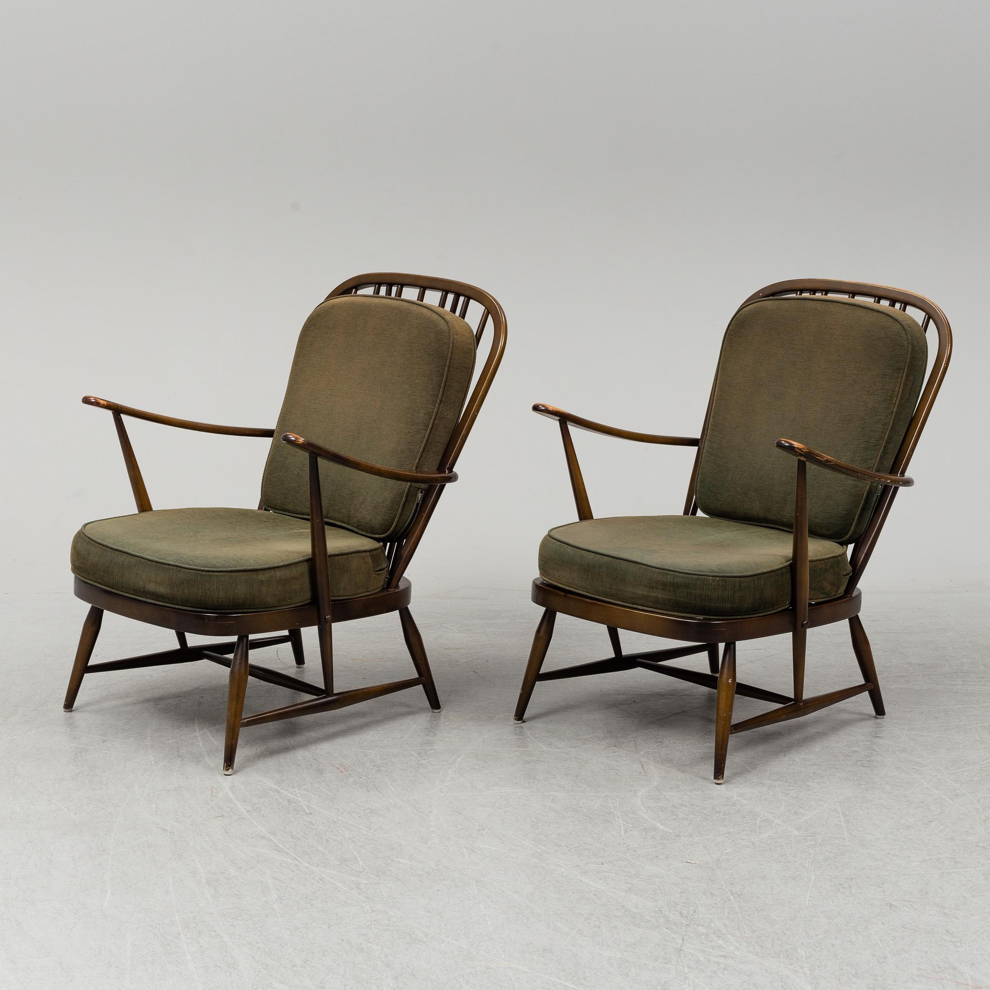 ERCOL FURNITURE, fåtöljer, ett par, 1900-talets andra hälft.