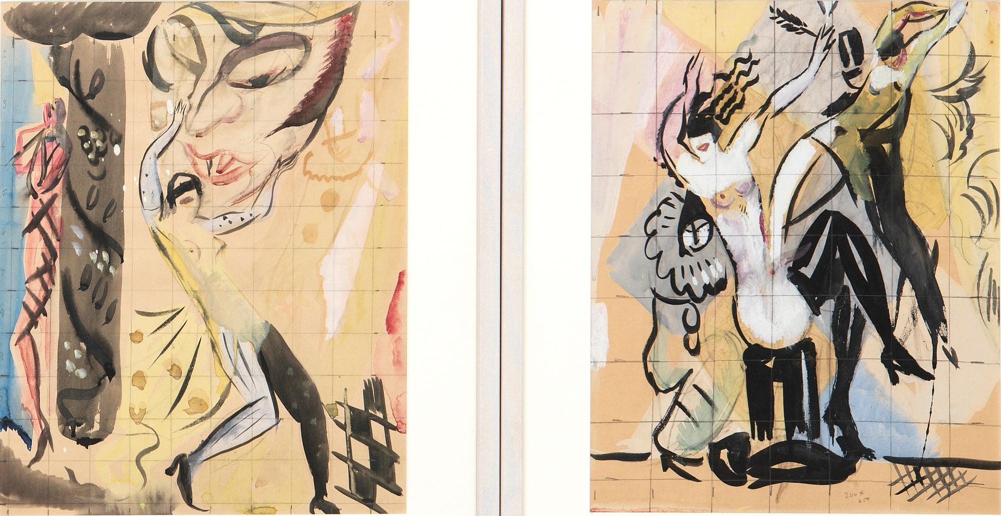 Jules Schyl, possibly, untitled, 2 pcs.