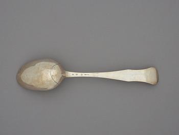 A Swedish 18th century silver serving-spoon, marks of Pehr Zethelius, Stockholm 1771.