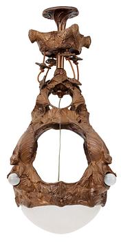 ALICE NORDIN, tillskriven, takarmatur, Böhlmarks lampfabrik, Stockholm 1910-20-tal.