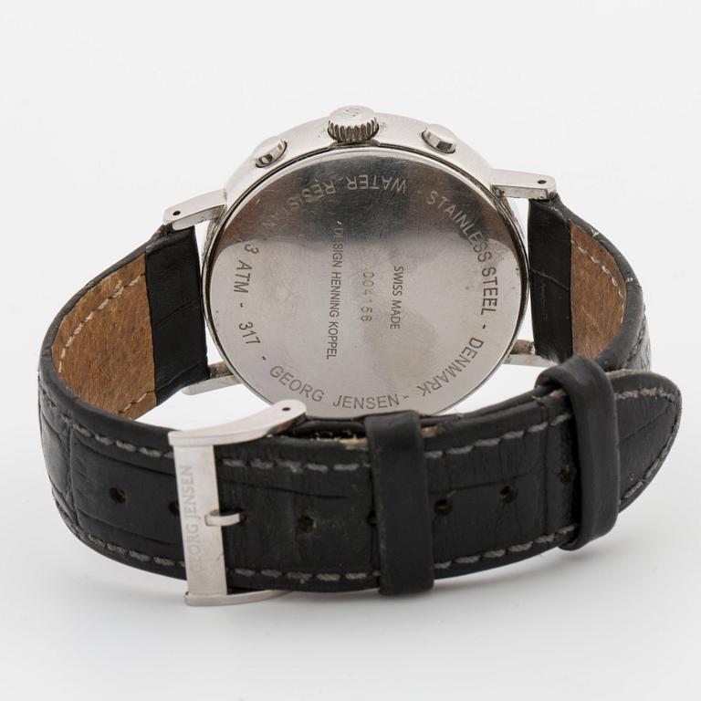 GEORG JENSEN, armbandsur, kronograf design Henning Koppel, 38 mm,