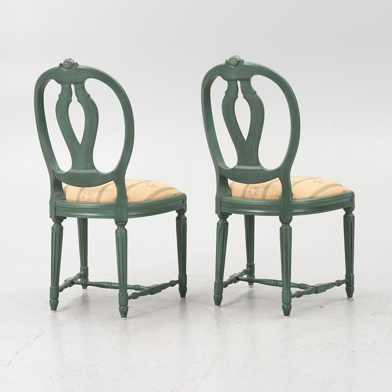 Stolar, 8 st, Gustaviansk stil, "Rosen", K.A. Roos, Helsingborg.