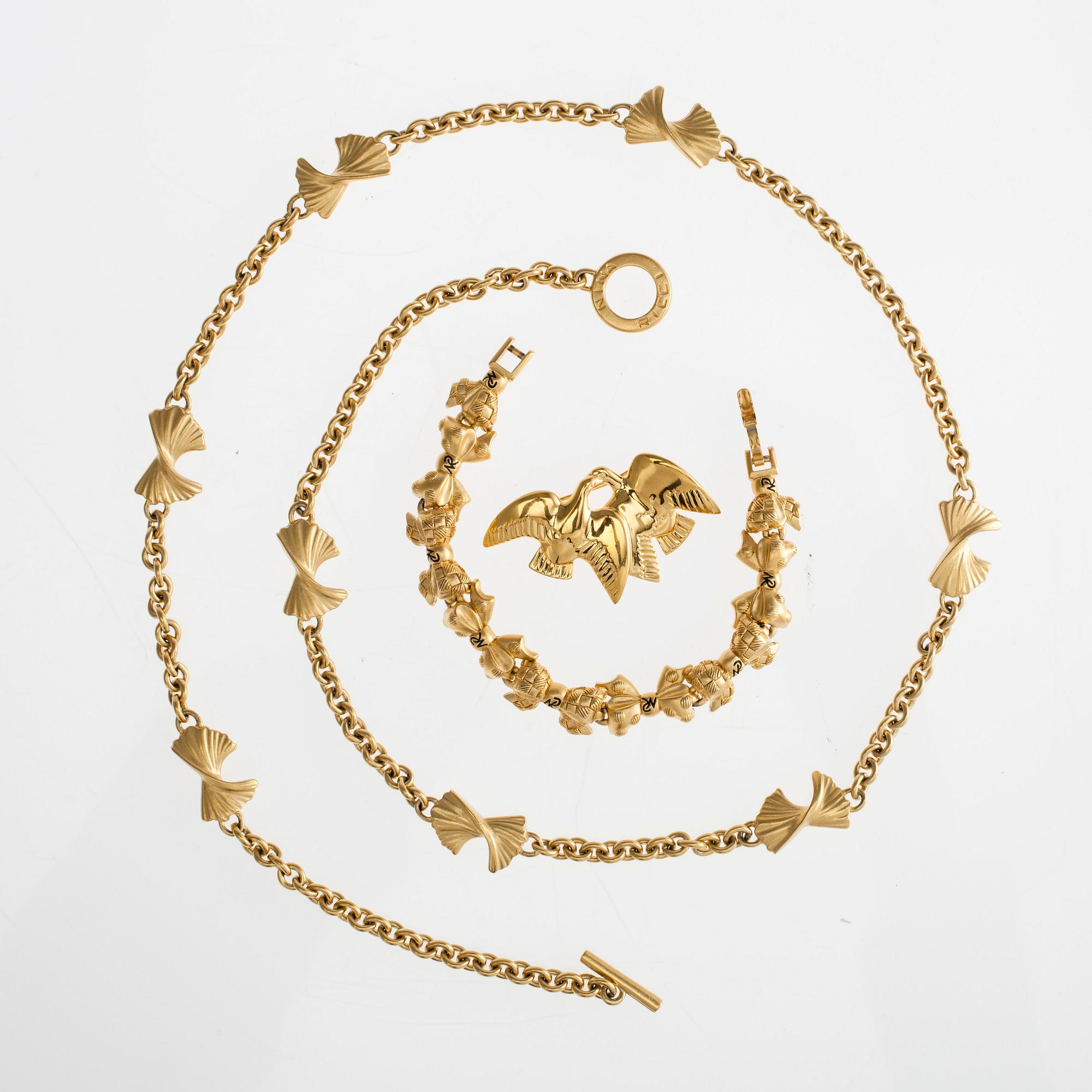 HALSBAND, ARMBAND samt BROSCH, bijouteri, Nina Ricci.
