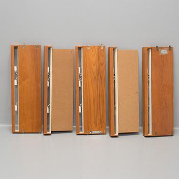 Four lights for "String" book shelfs designed by Nils Strinning, 1960s.