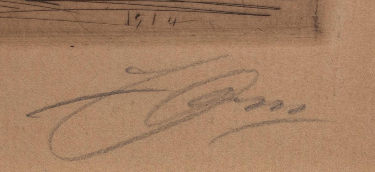 Anders Zorn, etsning, 1913-14, signerad.