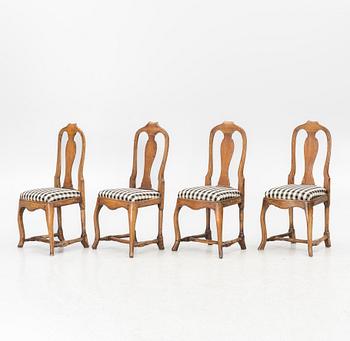 Chairs, 4 pcs, late Baroque, 18th century.