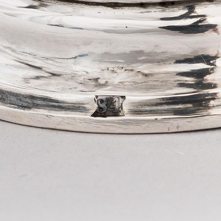 A Russian silver teapot, maker's mark of Andrei Wilgelmovich Wekman, Moscow 1871.