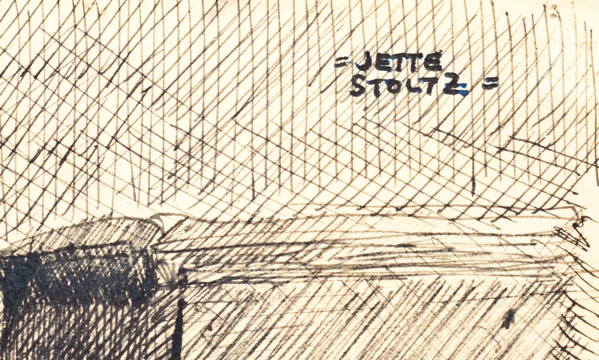 JETTE STOLTZ, tusch, signerad.