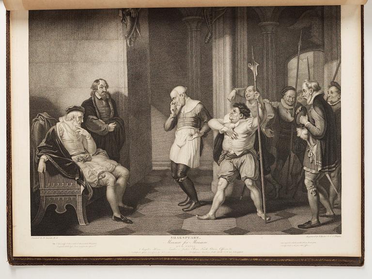 Books, 2 volumes, "The Dramatic Works of Shakespeare", John & Josiah Boydell, London, 1803.