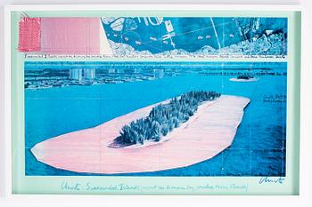 Christo & Jeanne-Claude, offset in colours with application, signed.