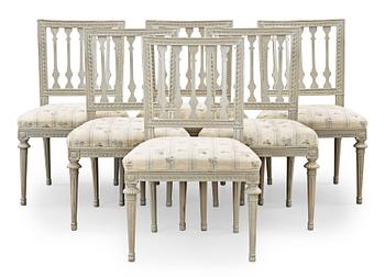 1549. Six late Gustavian chairs by E Ståhl.