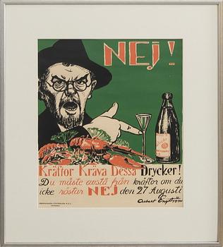 Albert Engström, "Nej! Kräftor kräva dessa drycker".