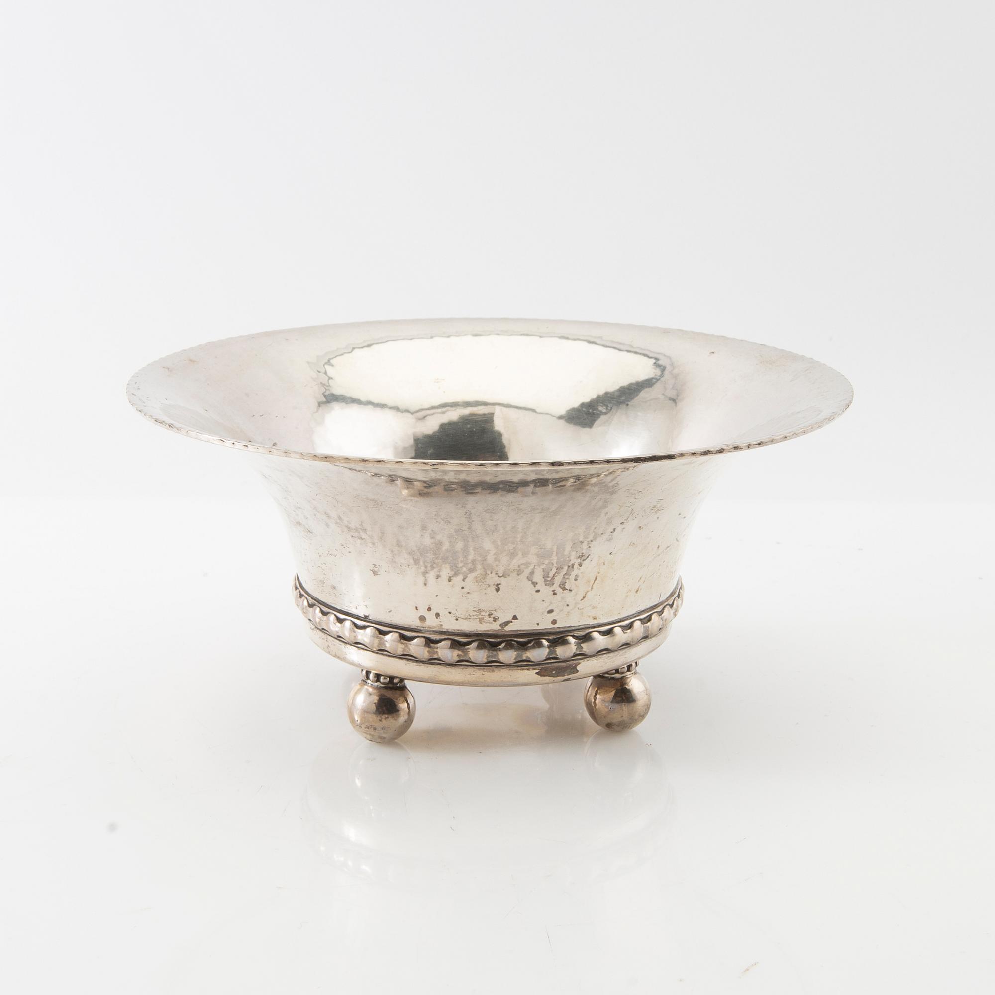 Bowl on foot silver K Andersson Stockholm 1918.