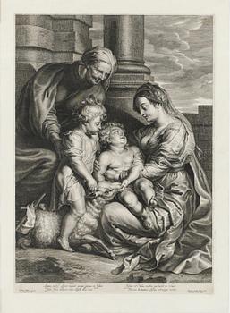 1065. Shelte Adams Bolswert, "Madonnan med Jesusbarnet, den heliga Anna och Johannes Döparen".