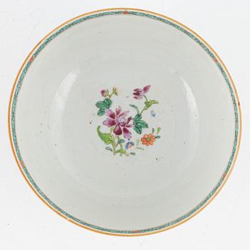 Skål, kopp samt tedosa, porslin, Kina, Qianlong (1736-95).