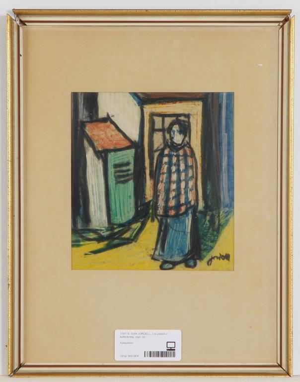 IVAN JORDELL, 3 st pastell o kolteckning, sign.
