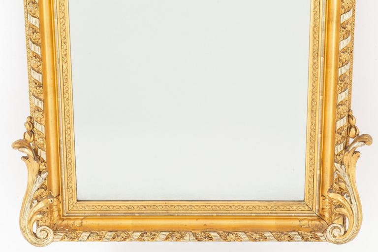 A late 19th century mirror and console table.