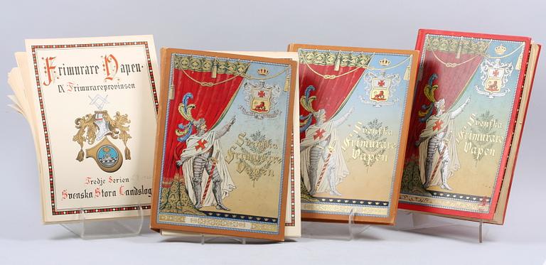 BÖCKER, 4 st, heraldisk litteratur, Frimurare, 1895-1928.
