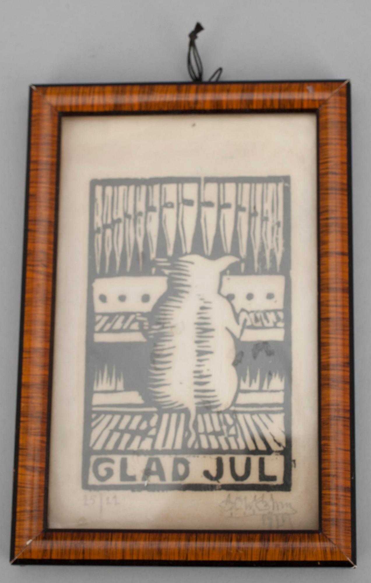 ERIC O. W. EHRSTRÖM (FINLAND), träsnitt, 25/27, sign. och dat. 1929.