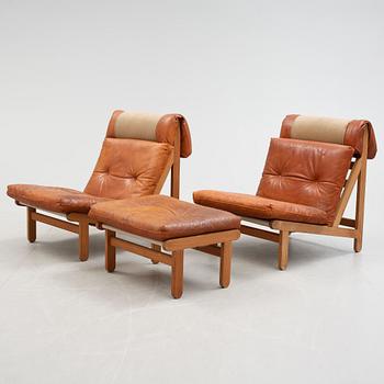 VILSTOLAR, ett par, "The Rag Chair", Bernt för Schiang, Danmark.
