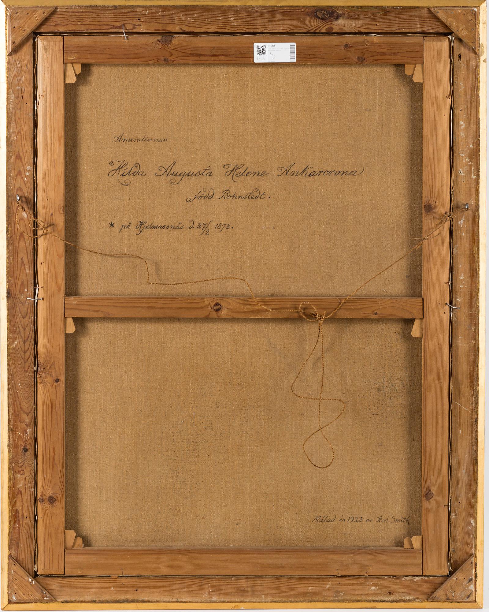 AXEL SMITH, olja på duk, signerad och daterad 1923.