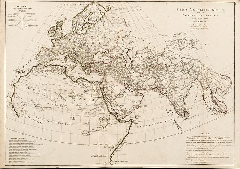 MAP,  Jean Baptiste Bourguignon D'Anville " Orbis Veteribus Notus feilieet: Europa, Asia , Africa. 1811.